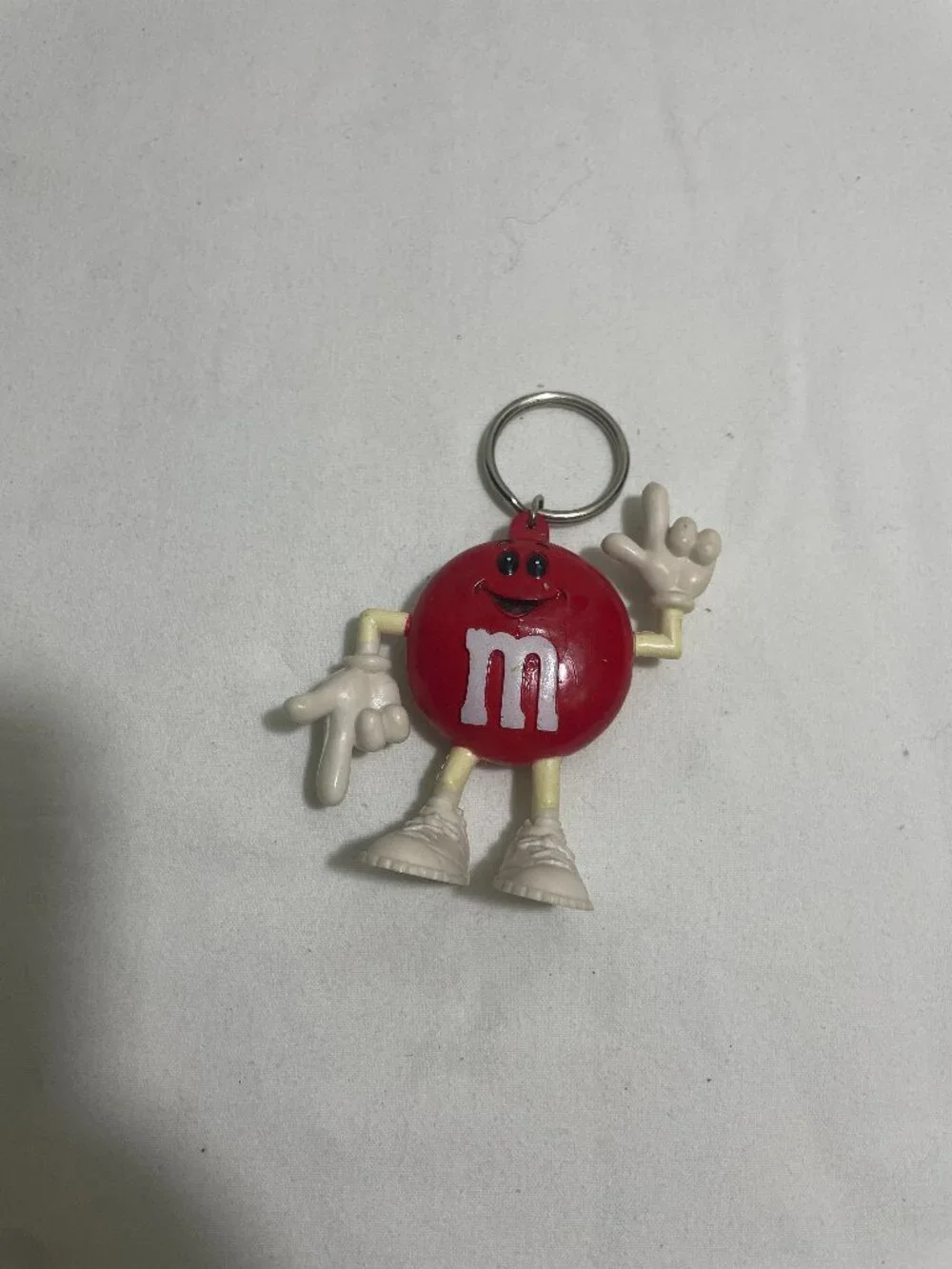 Vintage Red M&M Character Keychain Street Kids Mars Candy Advertising Korea